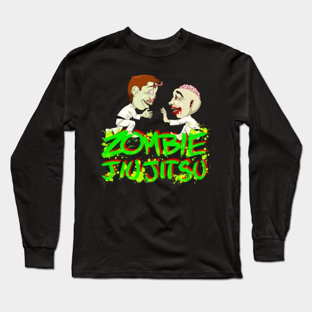 Zombie Jiu Jitsu Long Sleeve T-Shirt by undersideland